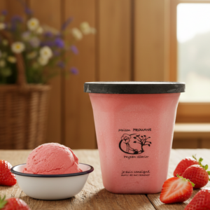 Sorbet fraise de saison de la ferme Maison Prouane