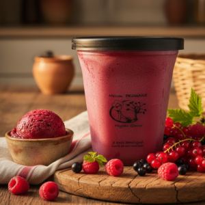 Un savant mélange de cassis, de framboise et de groseille dans votre sorbet de la ferme Maison Prouane