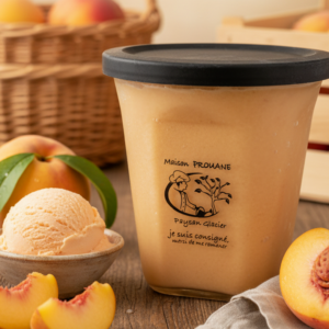 Sorbet pêche au parfum de l'été de la ferme Maison Prouane